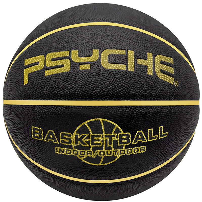 [Australia - AusPower] - Wisdom Leaves Rubber Basketball(27.5") Size 5 for Kids/Youth,(29.5'') Size 7 Basketball for Adults Elders Outdoor Indoor Pool Play Games Black 