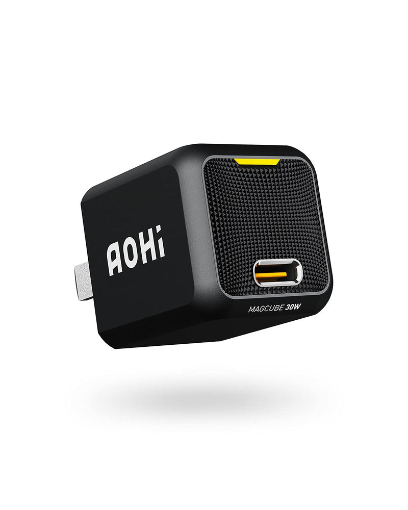 [Australia - AusPower] - USB C Charger, AOHI Magcube 30W PD Mini Fast Charger GaN+ Wall Charger Power Adapter for MacBook/iPhone 13/13 pro/ 12 Mini Pro Max/iPad Pro/Galaxy S21+/ Note 10+, Pixel and More 