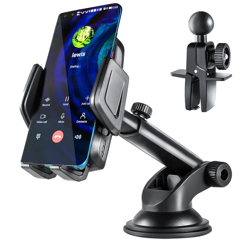 [Australia - AusPower] - LDFRND Car Phone Holder Mount, [Super Suction & Durable] 3 in 1 Cell Phone Holder for Car Dashboard Windshield Air Vent, Car Phone Mount Compatible with iPhone 12/12 Pro/12 Pro Max/11 & All Phones Black 