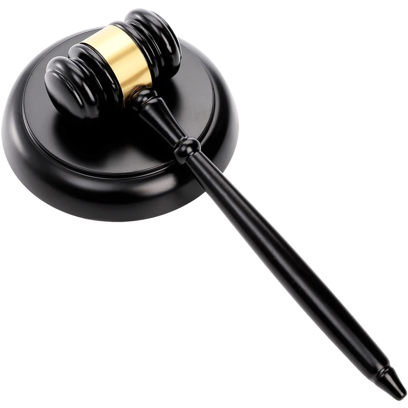 [Australia - AusPower] - WUWEOT Black Gavel and Block Set, Handcrafted Wood Gavel and Round Hammer Sound Block Perfect for Judge, Lawyer, Student, Auction Court, and Gifts 