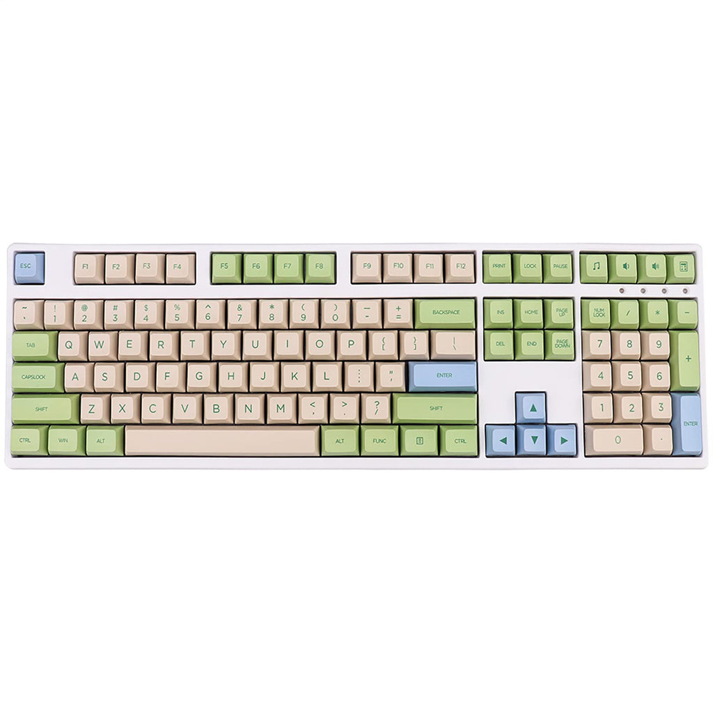 [Australia - AusPower] - 108 Keys XDA Keycaps PBT Dye Sublimation Green Keycap Set Fit for GK61/RK61/Anne Pro2 Cherry Mx Switches Mechanical Keyboard White Green 