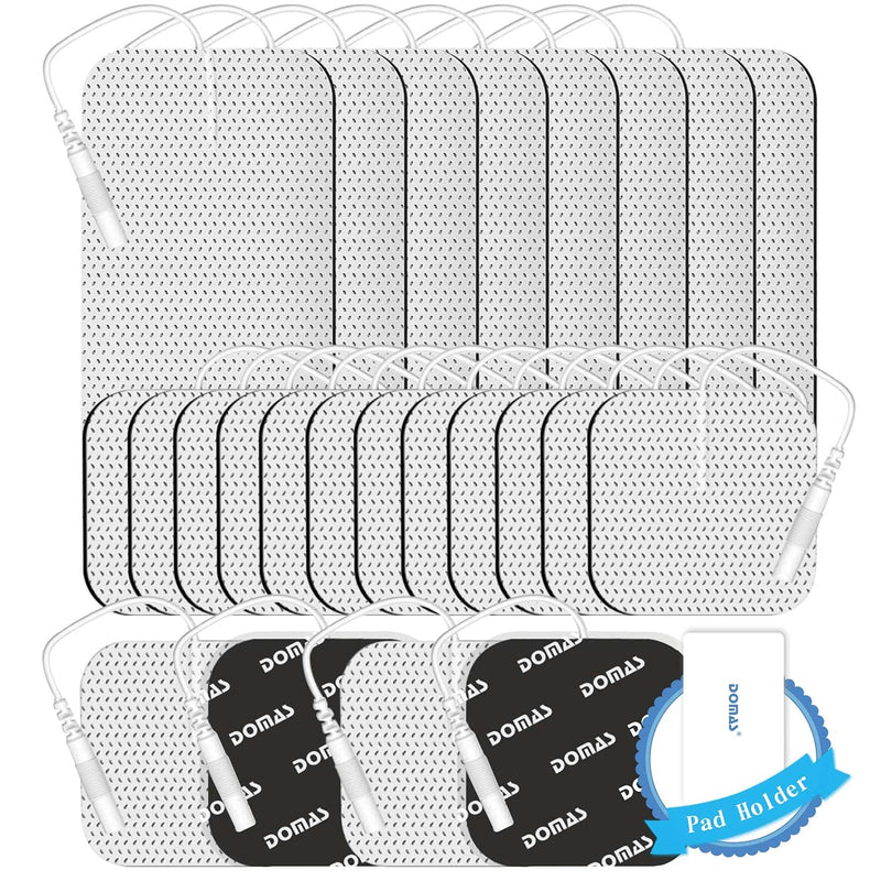 [Australia - AusPower] - TENS Unit Replacement Pads, 24 PCS Premium Thickened Reusable Self-Adhesive Electrode Pads for EMS Muscle Stimulator Massager, 2"x4" - 8 Pcs and 2"x2" - 16 Pcs 