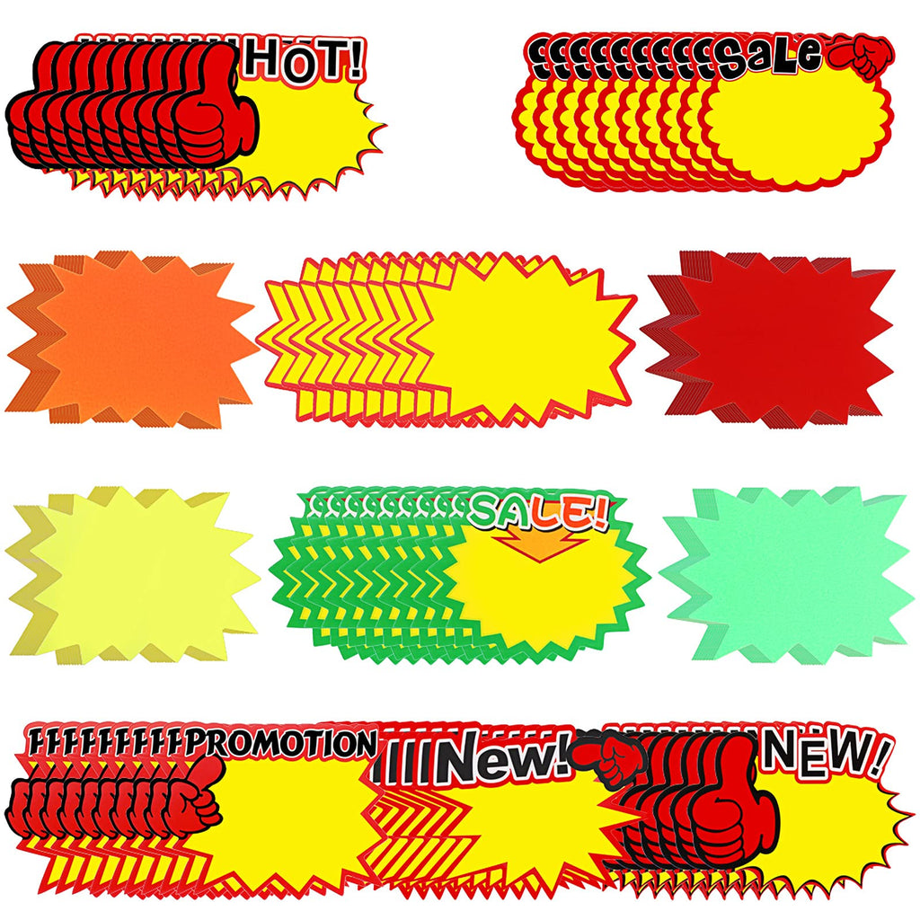[Australia - AusPower] - 550 Pieces Price Labels Signs Fluorescent Label Blank Star Shape Neon Paper Price Tag for Retail Store, Supermarket, 11 Styles 