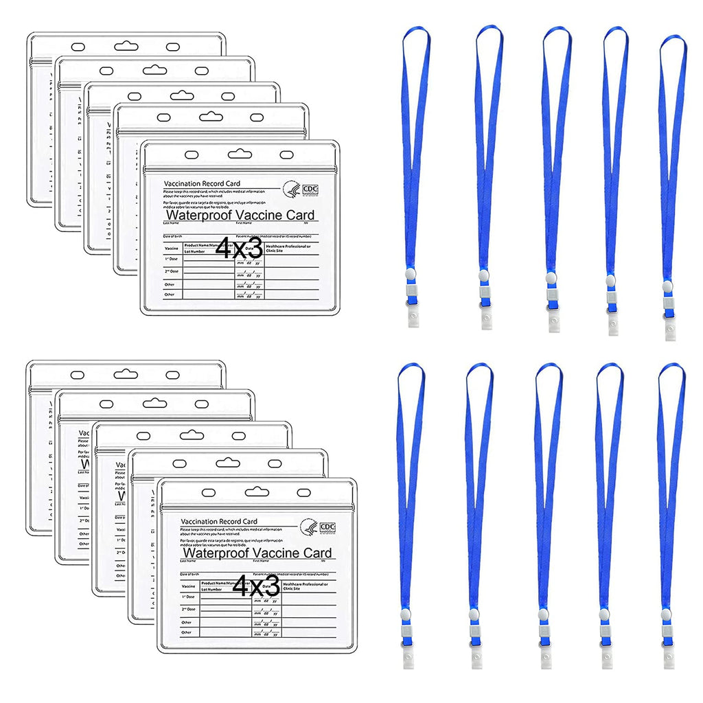 [Australia - AusPower] - 10PCS CDC Vaccine Card Holder 4 X 3 Inches Immunization Record CDC Vaccination Card Protector Clear Plastic Sleeve with Waterproof Type Resealable Zip 