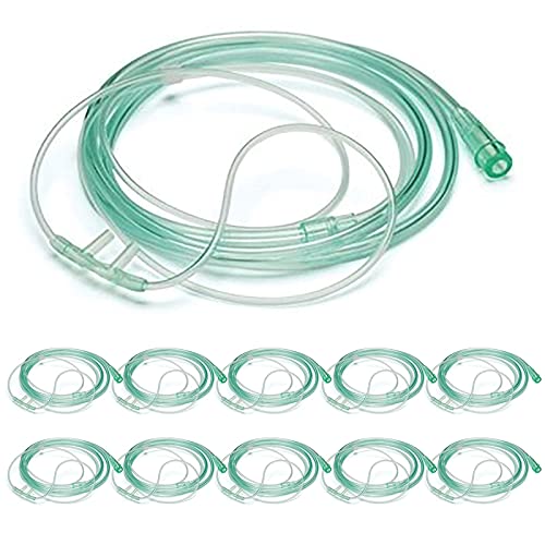 [Australia - AusPower] - 10 Pack High Flow Soft Oxygen Cannulas and 7’ Delicate Tubing with Standard Connection 