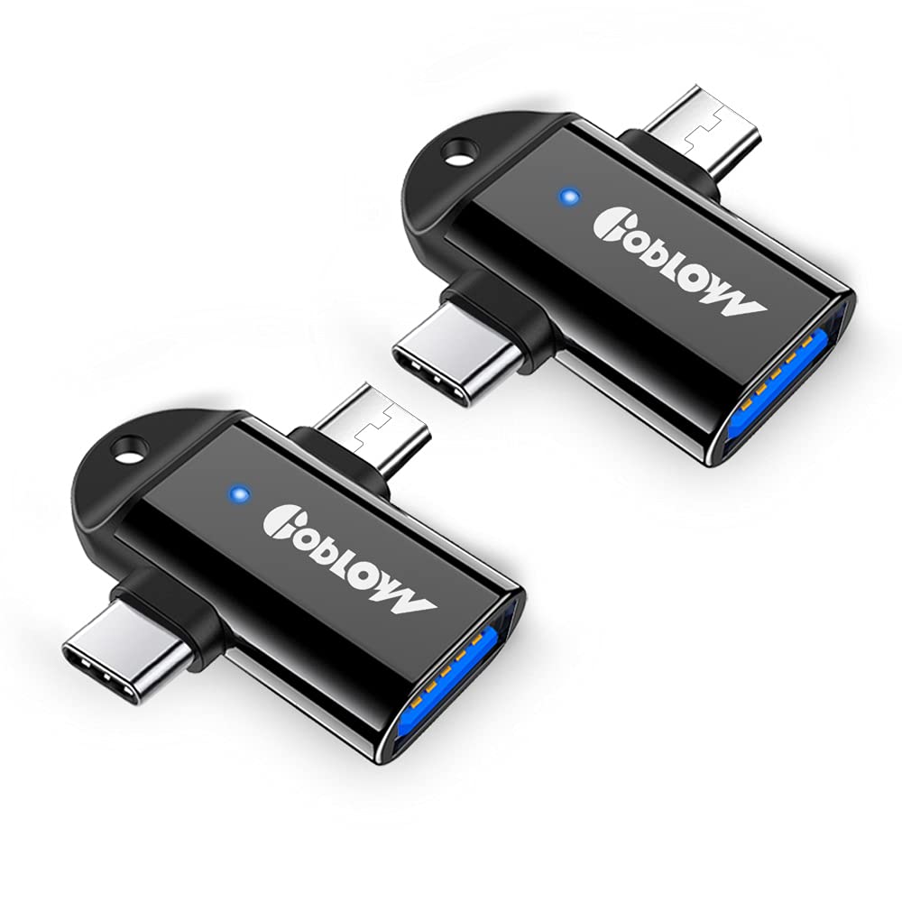 [Australia - AusPower] - 2 in 1 Type C Micro USB 3.0 OTG Adapter Converter，Goblown 2 Pack USB C & Micro USB to A Male to Female Adapter Compatible with Media TV Sticks, Mobile Phones or Tablets --2 Pack 