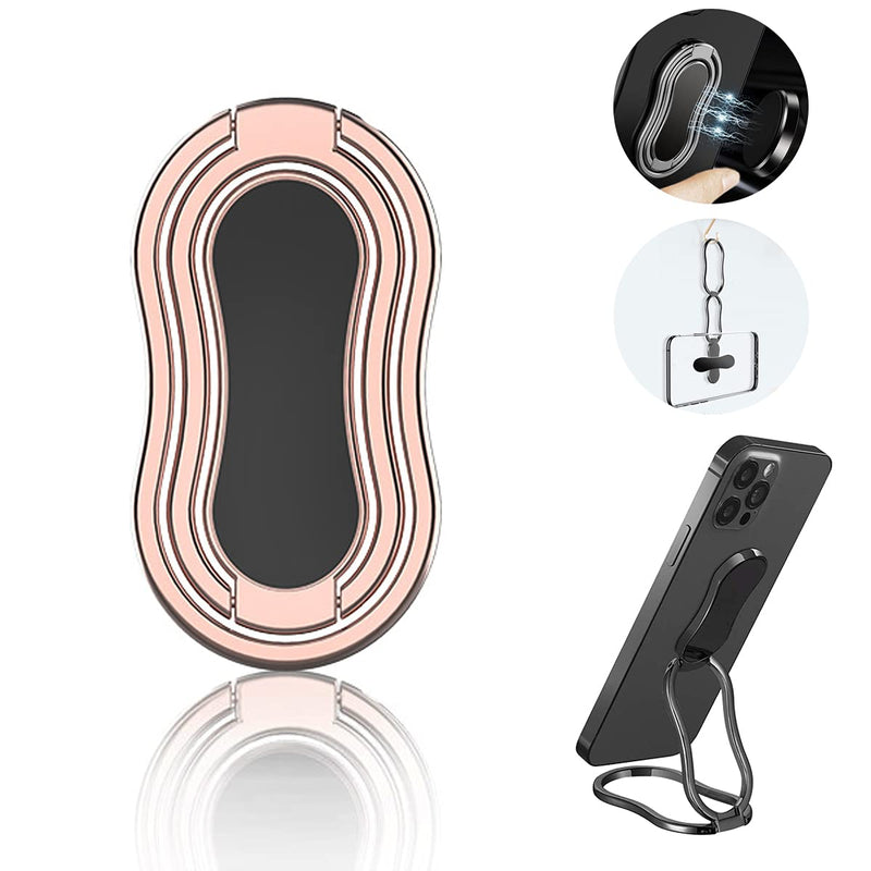 [Australia - AusPower] - Z&Xin Cell Phone Ring Holder, 360° Rotation Transformer Magnetic Cellphone Stand Holder Car Mount Stander Finger Kickstand for iPhone 11 12 Huawei and All Smart Phones (Rose Gold) Rose Gold 