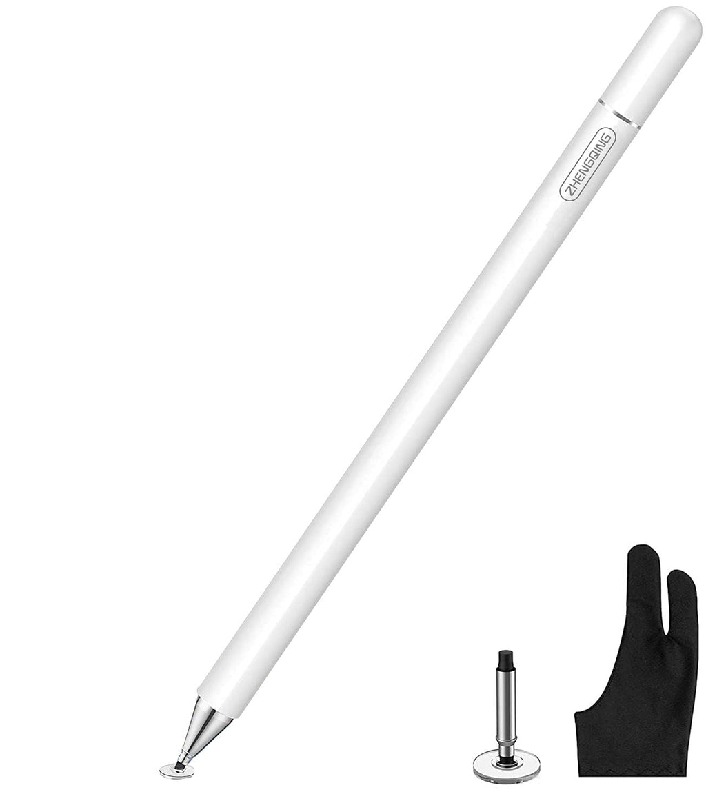 [Australia - AusPower] - ipad Pencil ， Stylus pens for Touch Screens/iPad Pro/iPad 8th/7th/6th Generation/Mini/Air/Phone/Android/Microsoft/Surface， Capacitive Pen with Artist Glove (White) White 