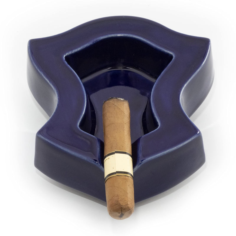 [Australia - AusPower] - ROGOZ Ceramic Cigar Ashtray For Men, Durable Solid 1 Slot Cigar Holder, Large Heavy Outdoor Glass Cigar Ashtrays For Patio, Unique Ceramic Cigar Ash Tray For Home Office Decoration ,Cigars Gift Set For Men (GBL-CK) 