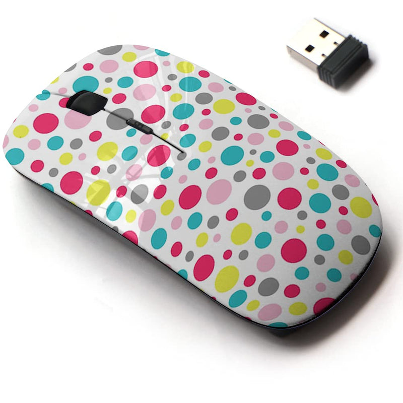 [Australia - AusPower] - 2.4G Wireless Mouse with Cute Pattern Design for All Laptops and Desktops with Nano Receiver - Polka dot 