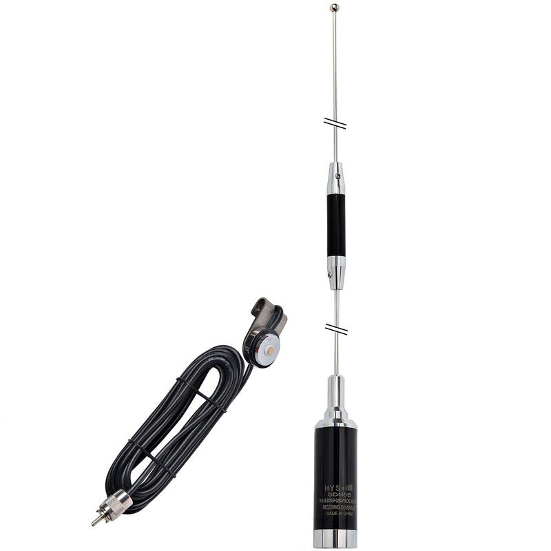 [Australia - AusPower] - HYS NMO Antenna 144mhz/430mhz Dual-Band Pre-Tuned Amateur Trunk Lid Mount Antenna (37.9inch) with 13ft/About 4m RG-58 Coax Cable for VHF UHF GMRS Transceiver Portable Radio 