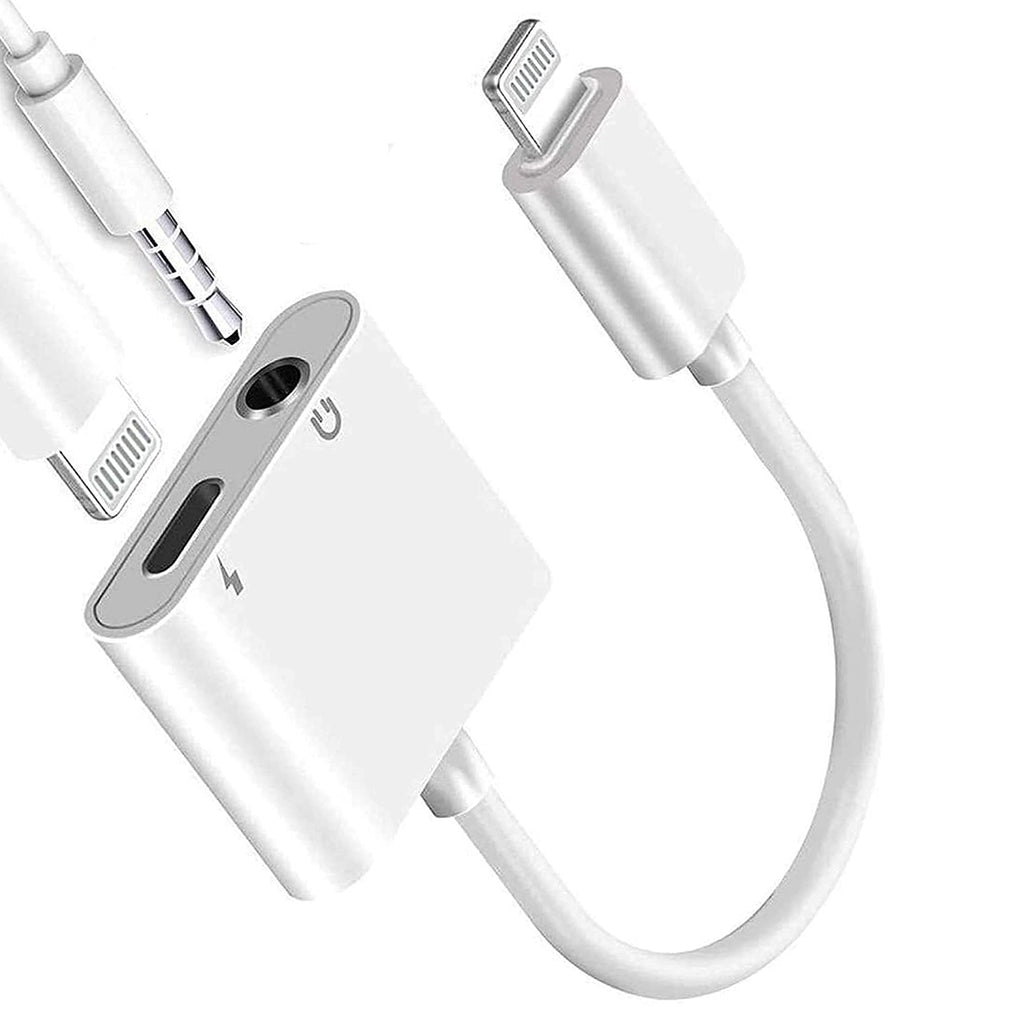 [Australia - AusPower] - Apple MFi Certified Lightning to 3.5mm Headphones Dongle Jack Adapter for iPhone AKAVO 2 in 1 Headphone Adapter and Aux Audio Adapter + Charger Cable Splitter Compatible with iPhone 12 11 XS XR X 8 7 