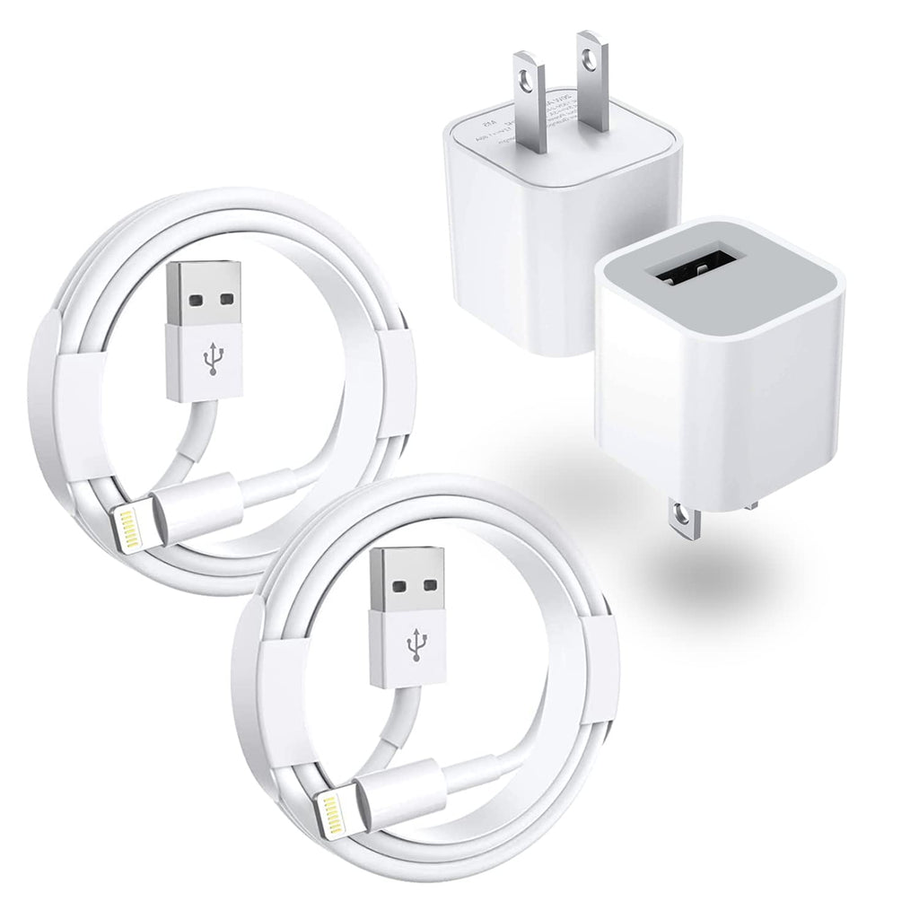 [Australia - AusPower] - iPhone Charger,iPhone 7 Charger 2 Set [Apple MFi Certified] USB Wall Charger Travel Charging Cube Box Fast Charging Data Sync Transfer Cord Cable for iPhone 12/11 Pro/Xs/XR/X/8/8Plus/7/7Plus/6/6Plus 