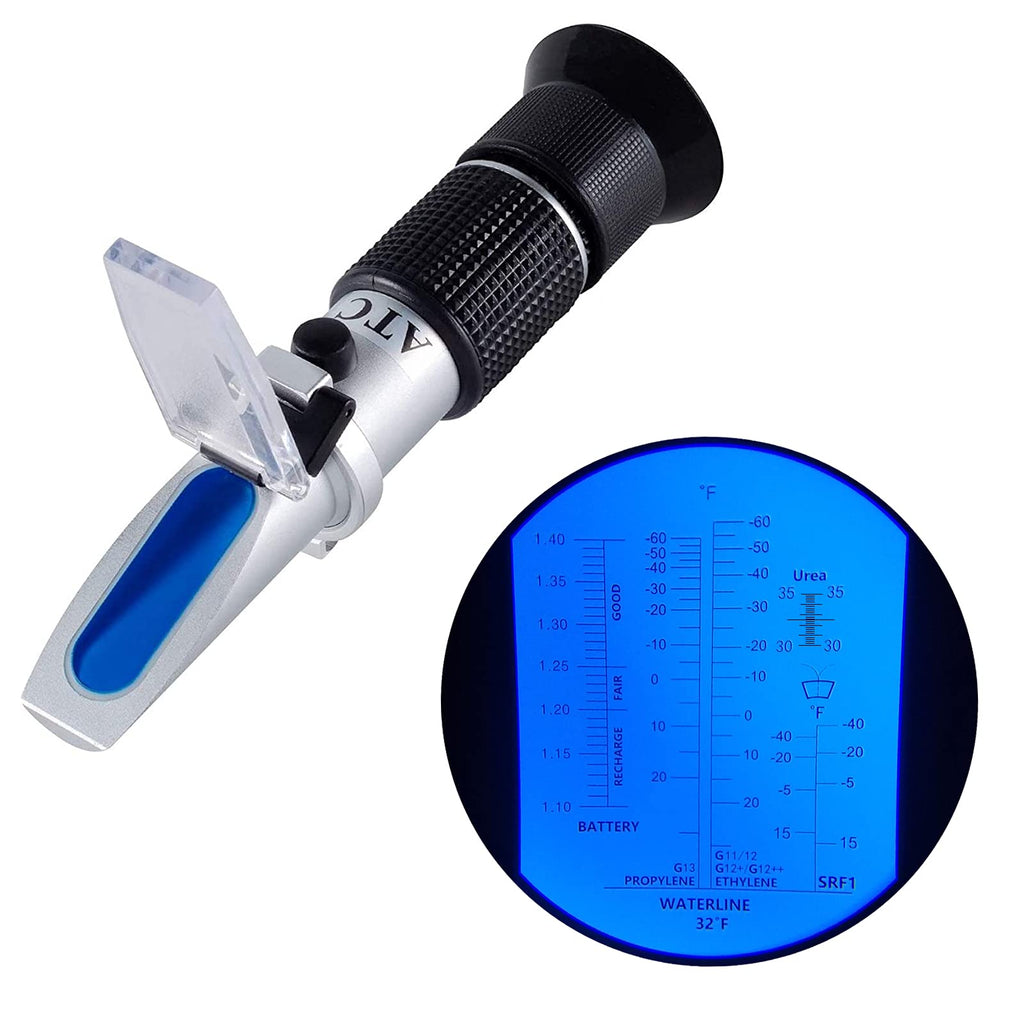 [Australia - AusPower] - Antifreeze Refractometer in Fahrenheit, 4-in-1 Anti-Freeze Coolant Refractometer Tester for Checking Freezing Point of Automobile Antifreeze System, Battery Fluid, Glycol, Coolant, Antifreeze Tester 4-in-1 ℉ Antifreeze Refractometer 