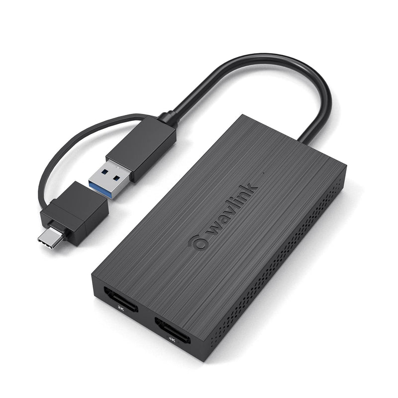 [Australia - AusPower] - Wavlink USB 3.0 to Dual HDMI UHD Universal Video Graphics Adapter Supports up to 6 Monitor displays, 4K@30Hz and 1080@60Hz External Video Card Adapter Support Windows,Mac, Chrome OS, Android 7.1 Above 