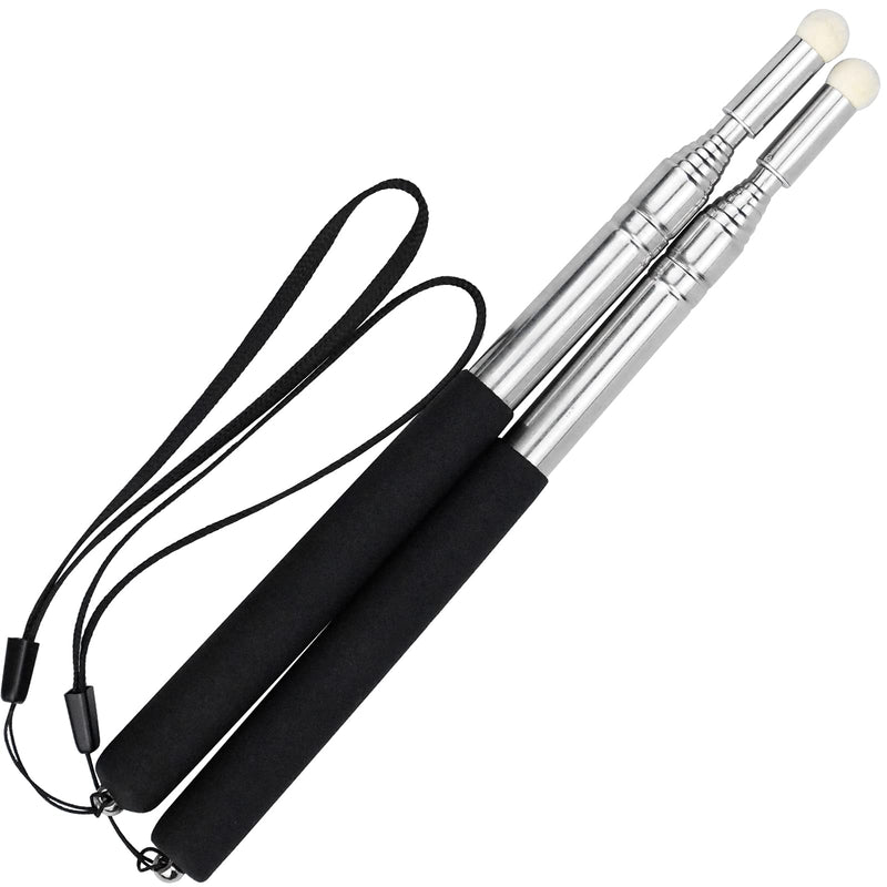 [Australia - AusPower] - Pointer Sticks, Extendable Pointing Stick for Teachers, 2 Pieces 1m Retractable Telescope Pointer with Lanyards for Coach Class Classroom Whiteboard Post Pointer - Black 