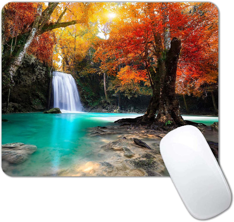 [Australia - AusPower] - Deep Forest Waterfall Mouse Pad,Non-Slip Rubber Base Wireless Gaming MousePads for Computers Laptop Office,Cute Mouse Pads with Designs for Women S135 
