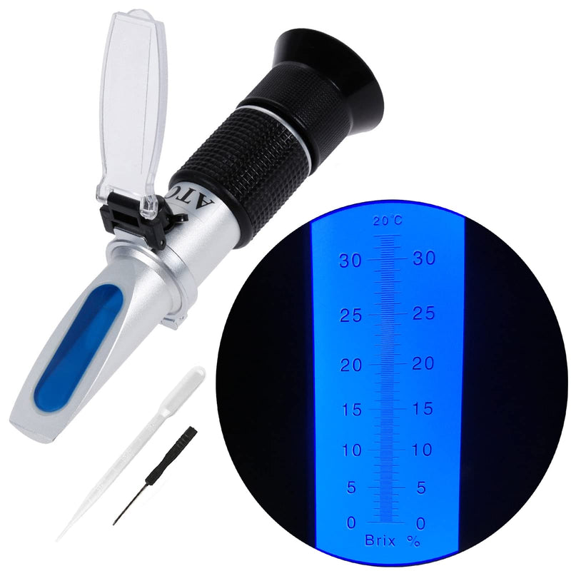 [Australia - AusPower] - Brix Refractometer 0-32% Brix Meter Refractometer for Sugar, Portable Brix Hydrometer Tester for Measuring Sugar Content in Fruit, Saccharimeter Refractometer for Replacement Sugar Hydrometer Brix Refractometer 