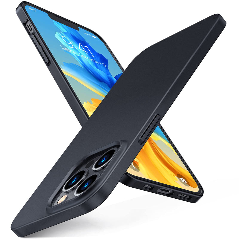 [Australia - AusPower] - TORRAS Slim Fit iPhone 13 Pro Max Case, Ultra-Thin 13 Pro Max Case Black, Lightweight Hard PC Cover with Smooth Grip Phone Cases for iPhone 13 Pro Max Phone Case 6.7 inch, Space Black 