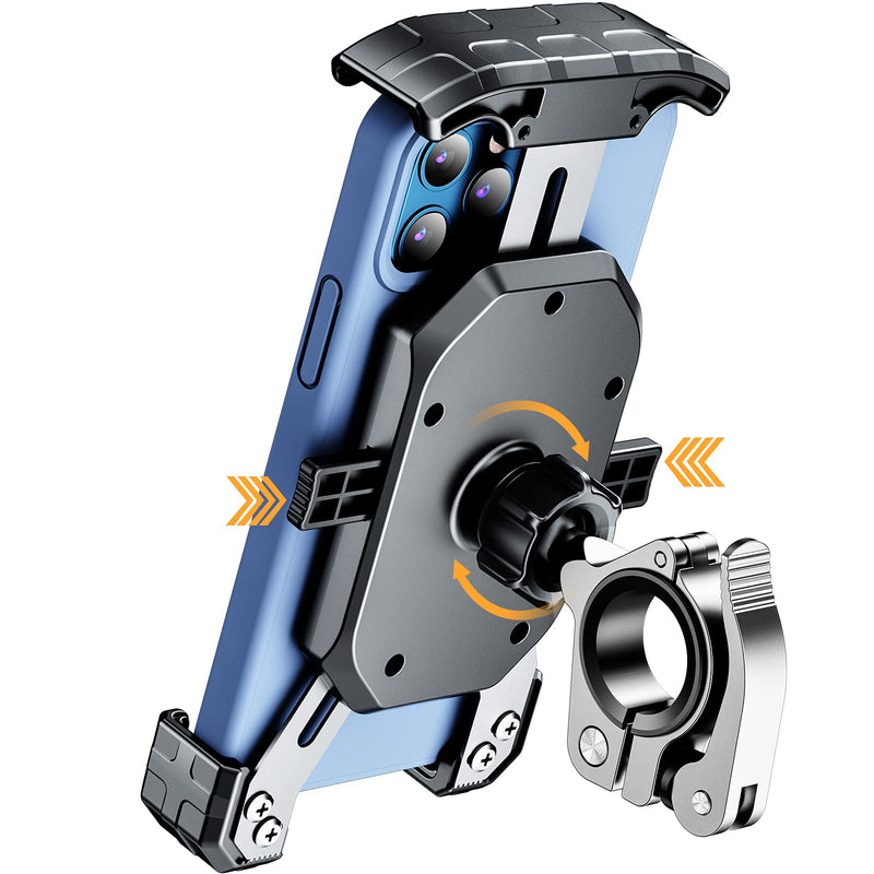 [Australia - AusPower] - KEWIG Motorcycle Phone Mount, Quick Install Bike Phone Holder, Bike Accessories for Motorcycle, Bicycle Handlebar Cradle Clip with Sturdy Aluminum Alloy Mounting Base, Fit for 4" - 7" Cellphones Silver 