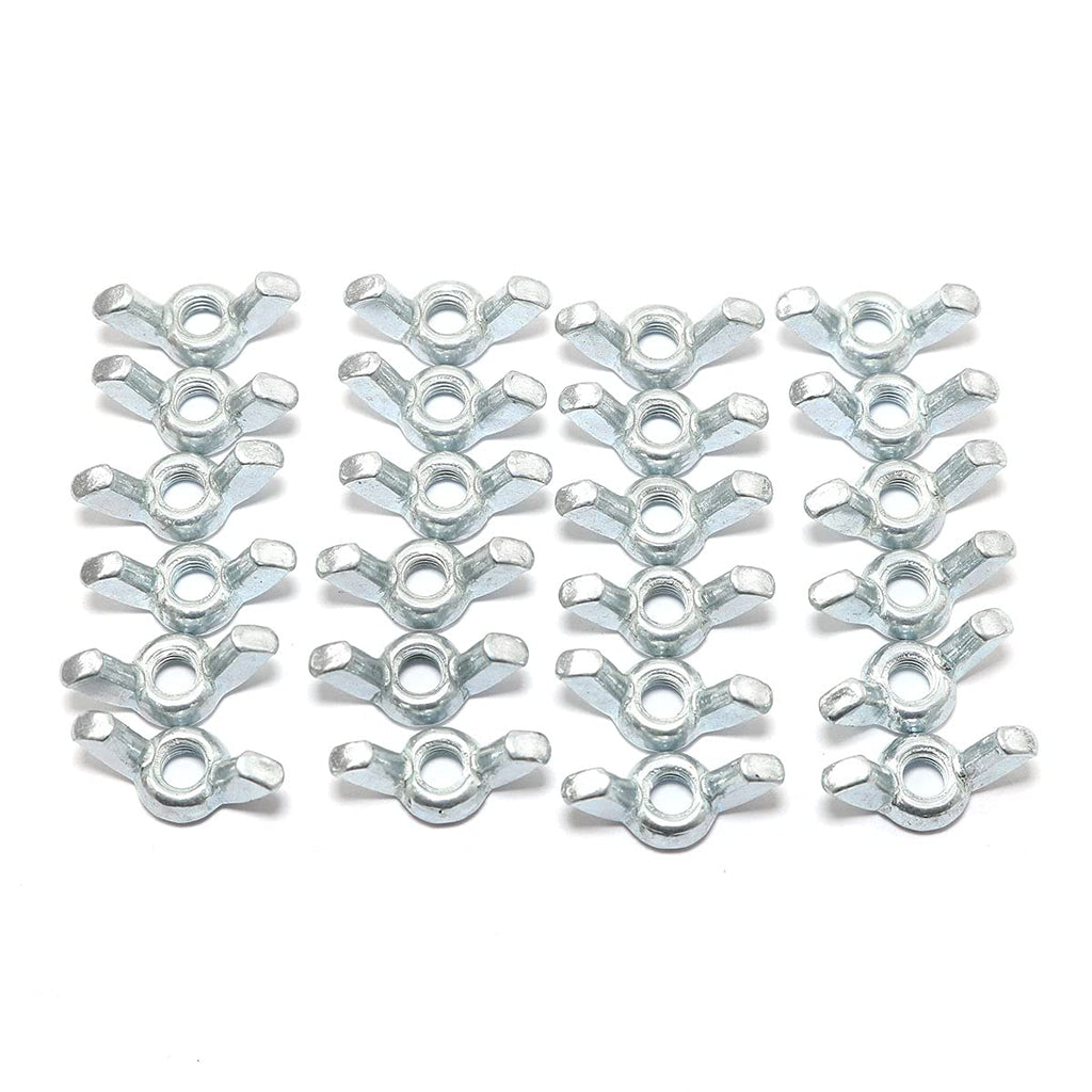 [Australia - AusPower] - Pro Bamboo Kitchen Stainless 24Pcs 10-32 Wing Nut Carbon Steel Zinc Plated Butterfly Nuts for Mechanical Electronic Equipment Hardware Lighting Furniture Decoration 