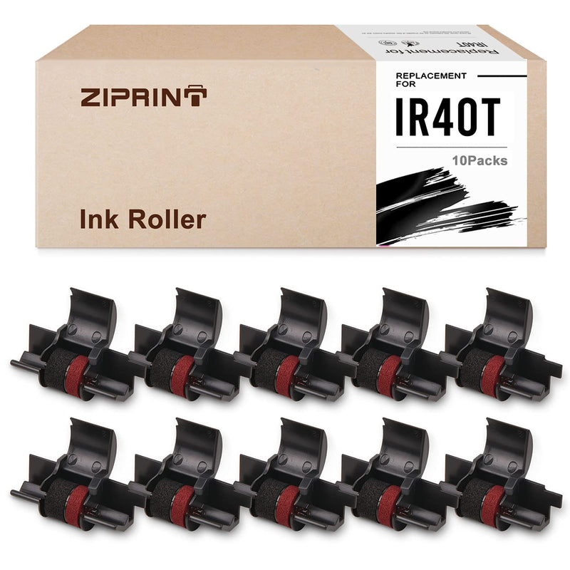 [Australia - AusPower] - ZIPRINT Replacement for IR40T IR-40T CP13 MP-12D Calculator Ink Roller Ribbon Used with Canon HR-100TM HR-150TM EL-1750V EL-1801V(10-Pack B/R, Individually Sealed) 
