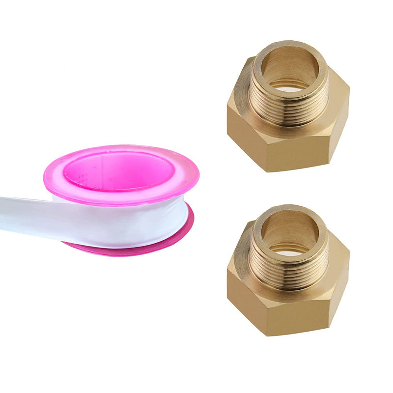 [Australia - AusPower] - Brass Pipe Fittings,Valve Pipe Adapter NPT, 3/4 Inch Male To 1 Inch Female Pipe (2-Pack) A roll of plumbers tape DN20 To DN25 3/4"Male to 1"Female 