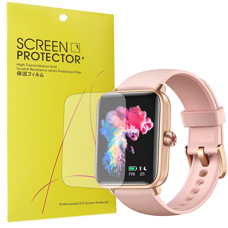 [Australia - AusPower] - Compatible for LETSCOM GT01 Smartwatch Screen Protector, Youkei [6 Pack] Full Coverage TPU Clear Film Compatible for Dirrelo/LETSCOM Smart Watch GT01 1.55" Smartwatch (6 PACK) 6 PACK 