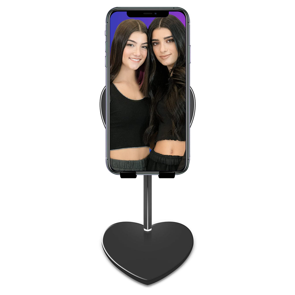 [Australia - AusPower] - Dixie & Charli Universal Heart Shaped Phone Holder (Black) Black 