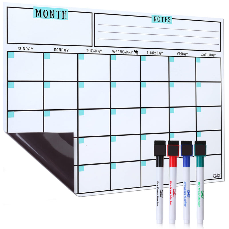 [Australia - AusPower] - Mr. Pen- Dry Erase Calendar for Fridge, Magnetic, 14.7 x 11.8", Magnetic Calendar with 4 Dry Erase Markers, Magnetic Calendar for Fridge, Magnetic Whiteboard Calendar, Dry Erase Fridge Calendar. 