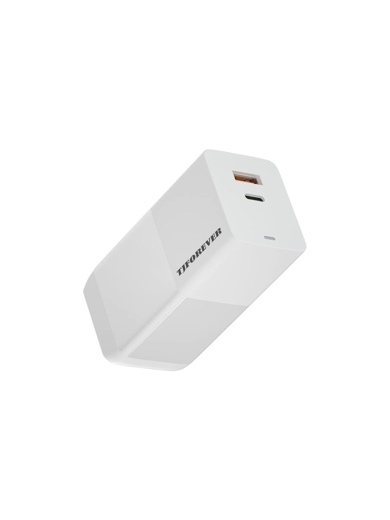 [Australia - AusPower] - 65W USB C Charger,TJFOREVER PD 3.0 GaN Charger Foldable Adapter with 2-Port Fast Wall Charger Compatible for iPhone 13 Pro Max/13 Pro/13/13Mini/12,MacBook Pro,iPad Pro,Switch,Galaxy S21/S20 and More 