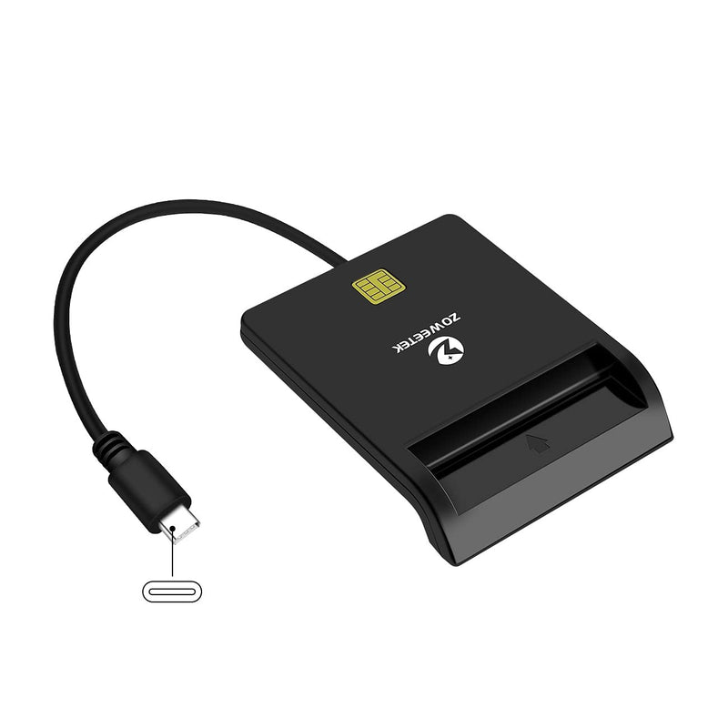 [Australia - AusPower] - ZOWEETEK Type C CAC Reader, Smart CAC Card Reader USB C for DOD Military Common Access CAC, Compatible with Windows, Mac OS 