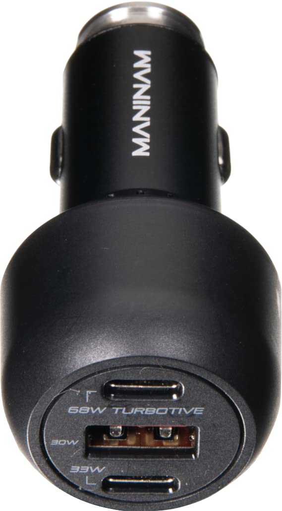 [Australia - AusPower] - USB C Car Charger Adapter - MANINAM 101W High Power - Super Fast [Heavy Duty Metal] Dual USB Type C Super Fast Charging 2.0 [TURBOTIVE Tech] Omni-Compatible Any Car and Devices [With 100W USB C Cable] 