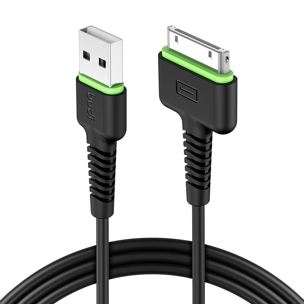 [Australia - AusPower] - Budi iPhone 4s Charger Cable IPad Charger 30-Pin Charger for iPhone 4 4S 3G 3GS USB Sync Cable Charging Cable, Base Adapter Data iPod IPad 1 2 3 iPod Nano iPod Touch-Black 