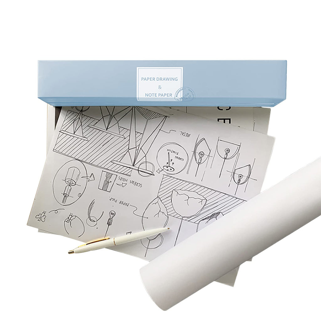 [Australia - AusPower] - VANRA Writing Paper Rolls Draft Paper Note Pads with 60 Tear Off Sheets A4 Paper Scratch Pads with Blank White Pages Cute Notepads with Tear Lines, Dispenser Box (Blue) Blue 