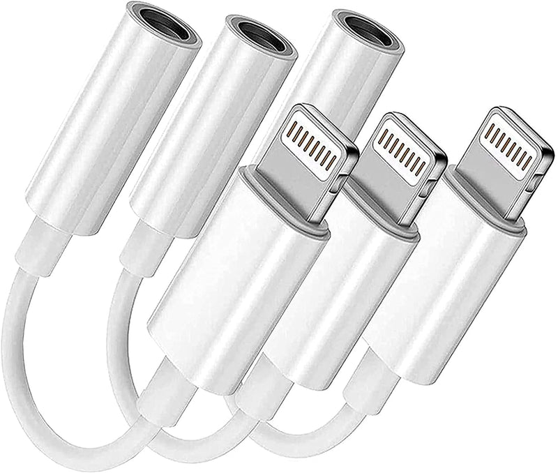[Australia - AusPower] - [Apple MFi Certified] 3 Pack Lightning to 3.5 mm Headphone Jack Adapter, Belcompany iPhone Aux Audio to 3.5 mm Jack Headphones Adapter for iPhone 13/ 12/11/XS/XR/X/8 7 / iPad Support All iOS System 