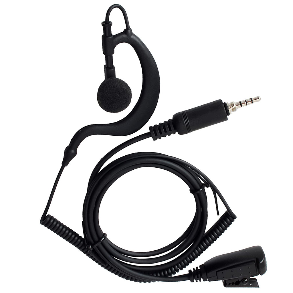 [Australia - AusPower] - HYS G Shape Earpiece Headset with Built-in line mic PTT(Push to Talk) Ear Hook Earpiece(3.5mm S/P 4C Thread) Jack for Yaesu Vertex VX-6R VX-7E VX-127 VX-170 Handheld Radio 