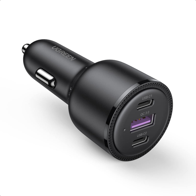 [Australia - AusPower] - UGREEN USB C Car Charger Fast Charging 69W - Type C Car Phone Charger PD 60W/20W, Car Charger Adapter SCP 22.5W QC 18W Comaptible with iPhone 13/12/11/iPad/MackBook, Pixel 5/4a, Galaxy S21/S20 
