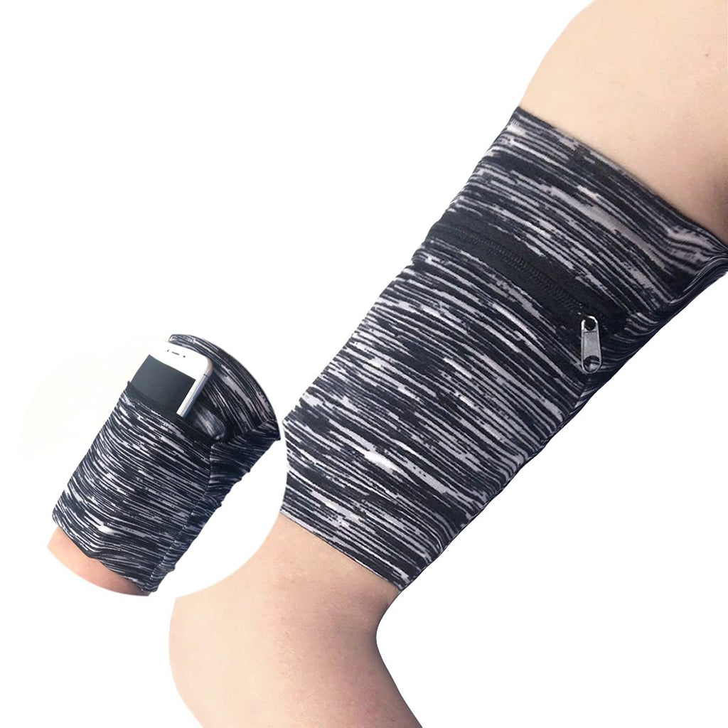 [Australia - AusPower] - X-Small Cellphone Armband for Running Fitness Gym Workout - Cell Phone Keys Cards Airpods Elastic Arm Band Wrist Band Sleeve Pouch Case Pocket for Gardening Jogging Walking Riding Women Men Thin Arm X-Small: Armband Circumference 8.5'' Black Stripe 