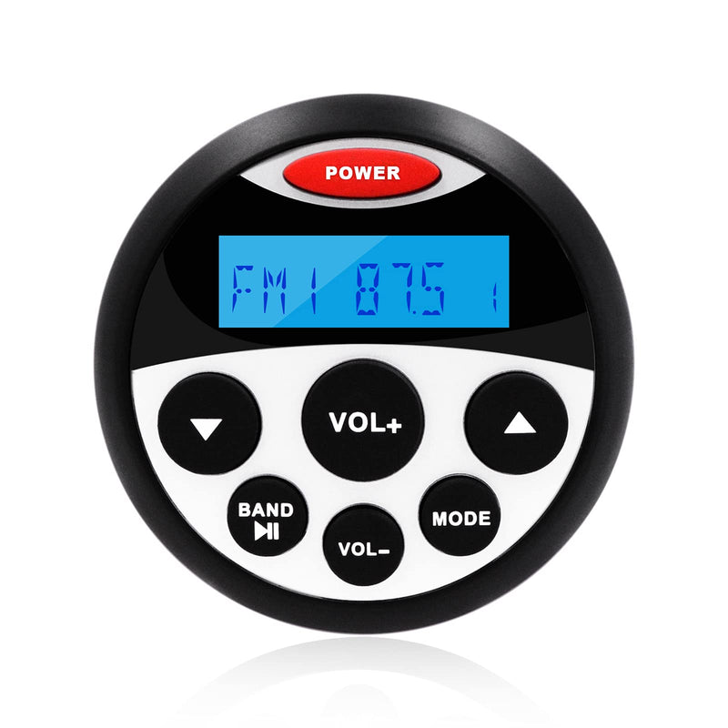 [Australia - AusPower] - GUZARE Boat Marine Stereo Receiver Bluetooth - 45 x 4 Watts Audio AM FM Gauge Waterproof Radio Tuner Streaming for Boats Golf Cart ATV UTV and Spa Hot Tubs GR304 Round Radio 