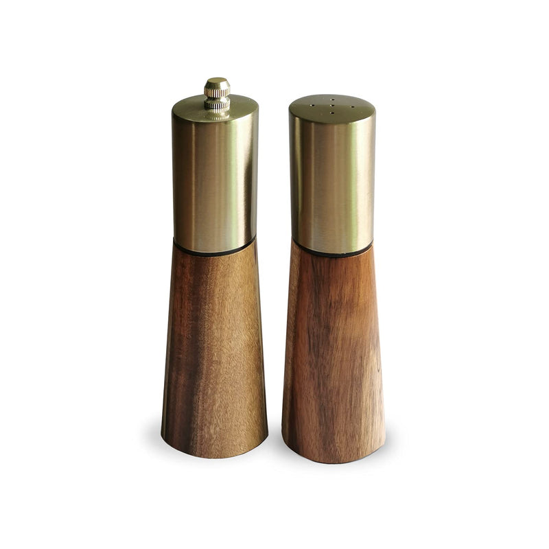[Australia - AusPower] - Salt and pepper grinder set, stainless steel manual pepper grinder, adjustable thickness, suitable for kitchen, barbecue, picnic, 2 packs 7.28 inches 