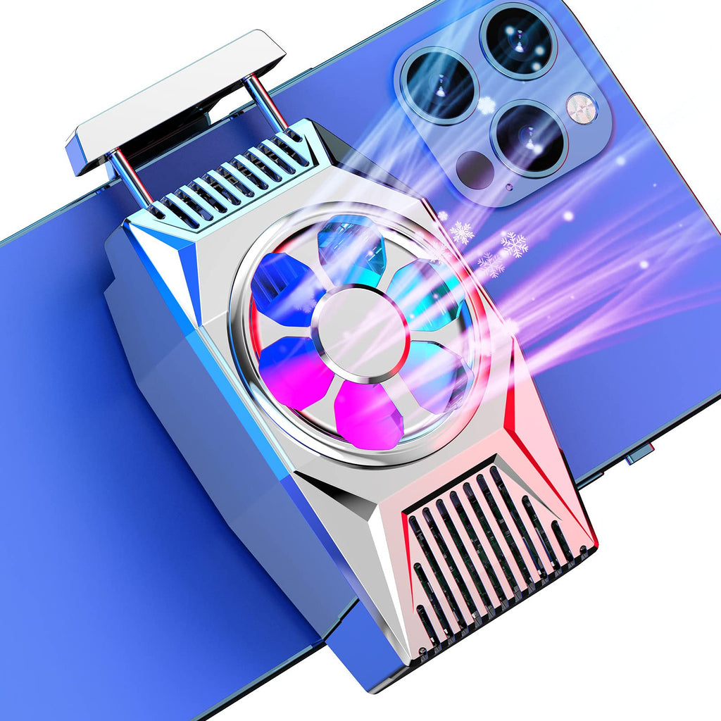 [Australia - AusPower] - DEKSMO Fun Cooler for Mobile Phone,Phone Cooler Radiato Smartphone Phone Cooler Radiator for iPhone iOS/Android Gaming Semiconductor Heatsink Cell Phone Cooling Fan Mobile Radiator Cooling (Silvery) Silvery 