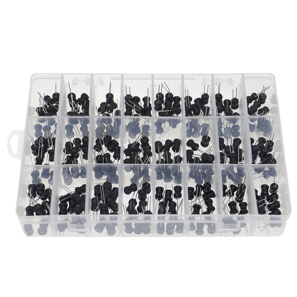 [Australia - AusPower] - Cermant 240 Pcs 24 Values Inductor 2.2uH-100mH DIP Radial Power Choke Inductors Electrolytic Capacitor Assortment Box Assortment Kit for TV, LCD Monitor, Radio, Stereo, Game 