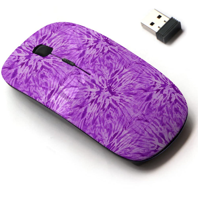 [Australia - AusPower] - 2.4G Wireless Mouse with Cute Pattern Design for All Laptops and Desktops with Nano Receiver - Tiedye Purple Color 
