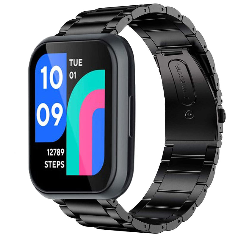 [Australia - AusPower] - Compatible for Wy ze Watch 47mm Band, Lamshaw Quick Release Stainless Steel Metal Replacement Straps Compatible with Wy ze Watch 47mm Smartwatch (Black) Black 
