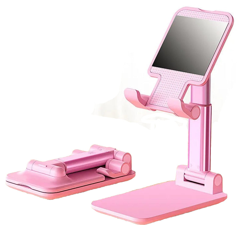 [Australia - AusPower] - Cell Phone Stand, Adjustable Angle and Height of Desktop Phone Stand, Stable Non-Slip Design Compatible with All Mobile Phones, iPhone, iPad, Tablet PC (Pink) Pink 