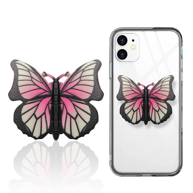 [Australia - AusPower] - Yiminu.DS Cute Butterfly Cell Phone Ring Holder Stand Cute Pattern Painted Collapsible Rotating Phone Grip Finger Back Stand Compatible with All Phone Cases, Pink 