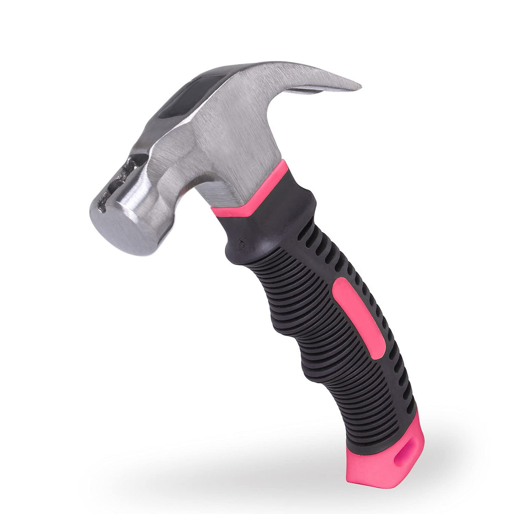 [Australia - AusPower] - EFFICERE 8-oz. Pink Color All-Purpose Stubby Hammer with Magnetic Nail Starter, Pink for Girls, Ladies and Women | Great for General Household Projects, Garage, College Dormitory, Office and More 