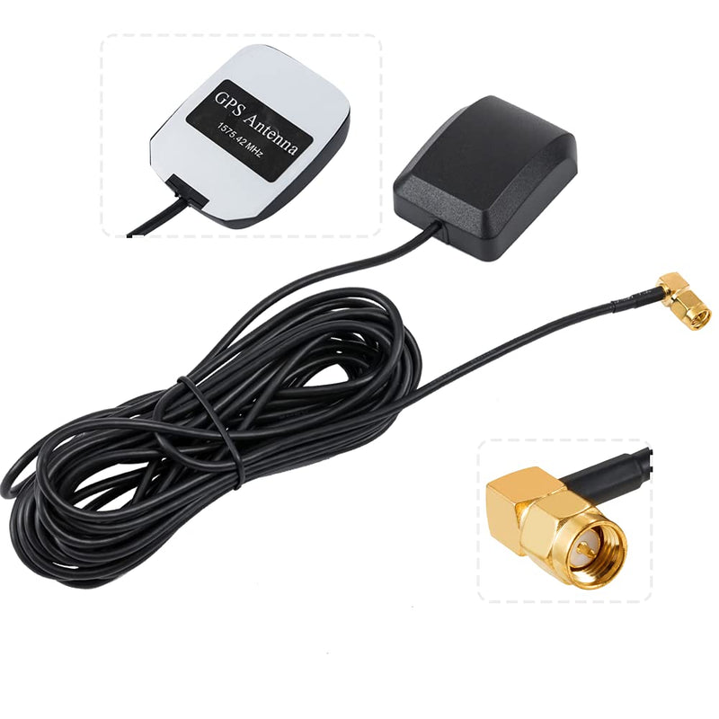 [Australia - AusPower] - POBADY Car GPS Antenna 1575.42MHz SMA Male Right Angle Adapter with 3M GPS SMA Antenna Extension Cable RG174 Magnetic Base for Car Vehicles GPS Navigation System GPS Receivers Car DVR 