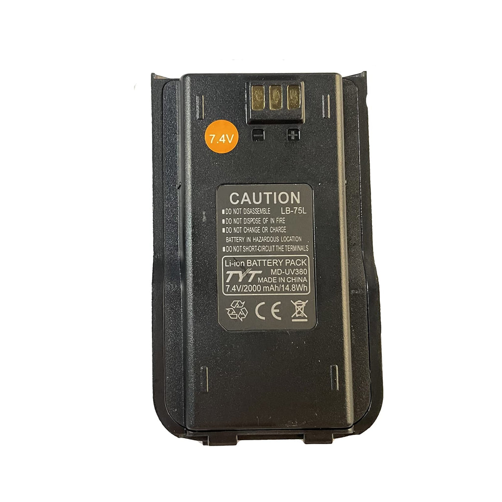 [Australia - AusPower] - TYT Original 7.4V 2000mAh Li-ion Battery Pack, Compatible with MD-380 UV380 Digital Two Way Radio (LB-75L) 